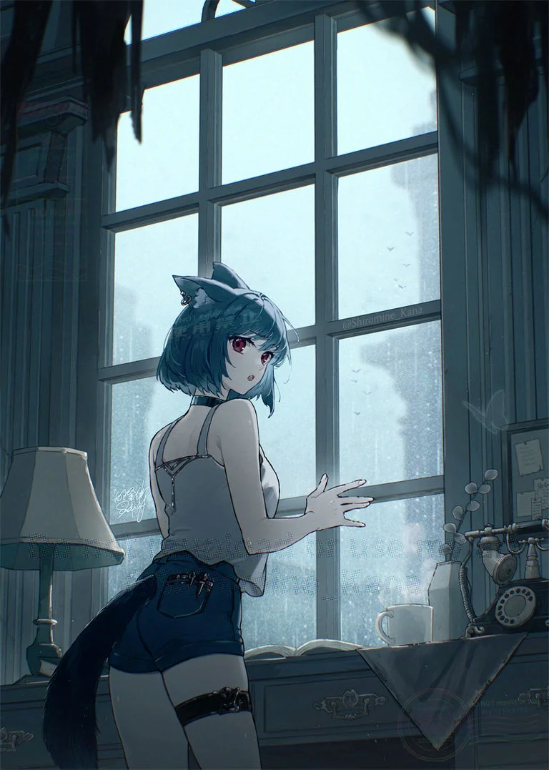 看板猫はお客さんが帰って寂しい