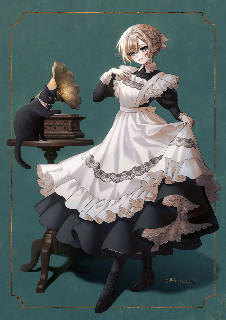 メイドと猫🐈♪