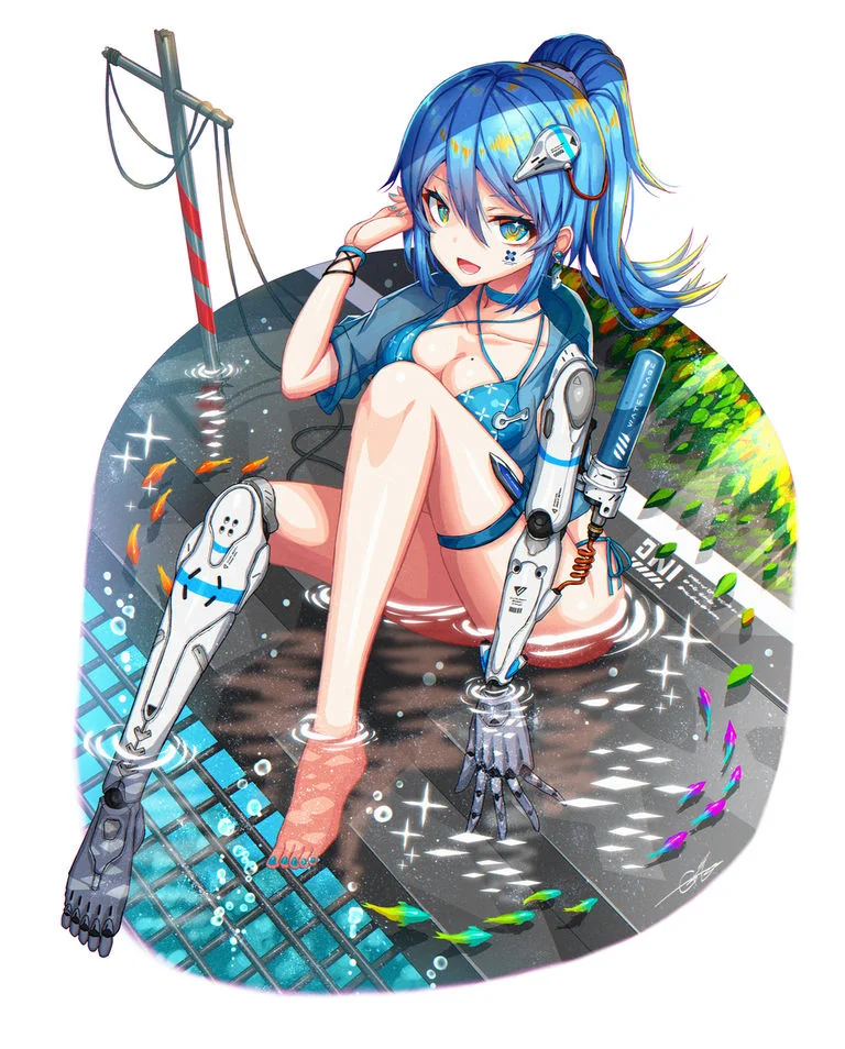 水辺にて