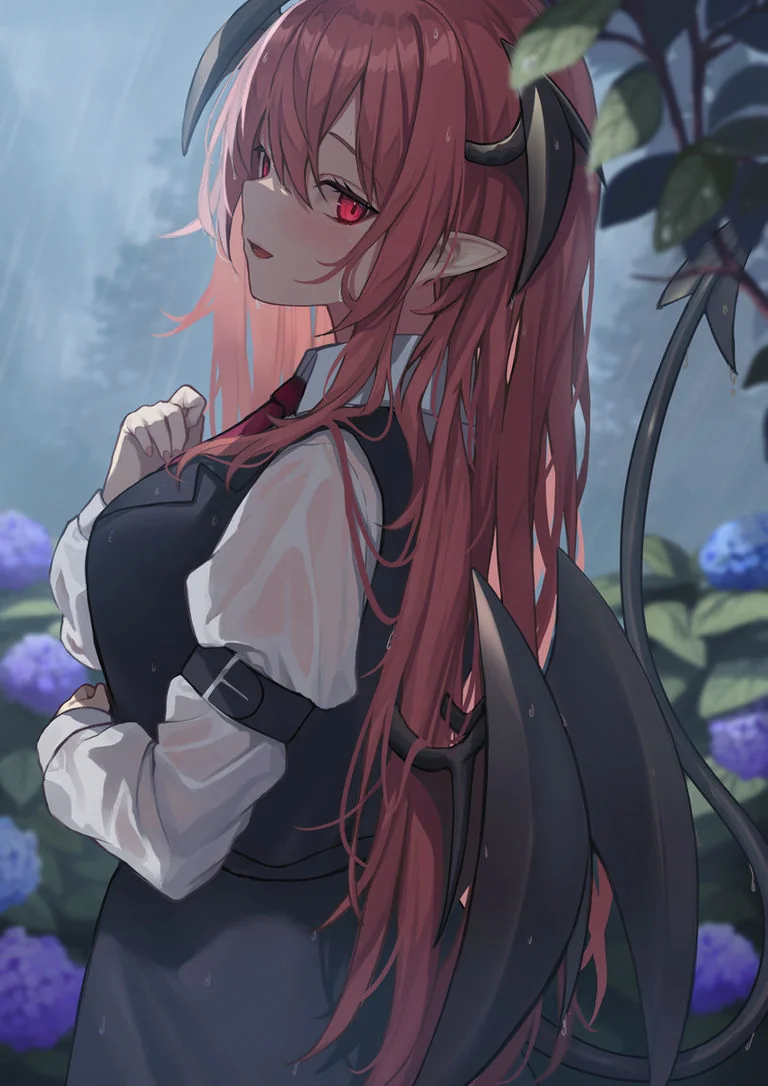 ずぶ濡れ小悪魔さんと雨宿り