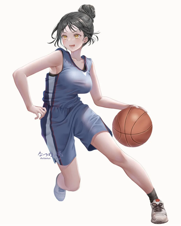 バスケットボールをする女の子